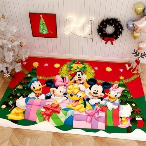 160x80cm Christmas Mickey Mat Playmat Carpet Hallway Doormat Anti - Slip Bathroom Carpet Absorb Water Disney Kitchen Mat/Rug