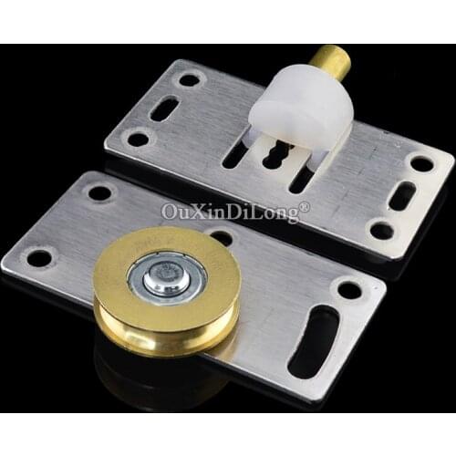 High Quality 2Pairs Stainless Steel Heavy Sliding Door Rollers Cupboard Wardrobe Cabinet Door Wheels Copper Pulleys Runners