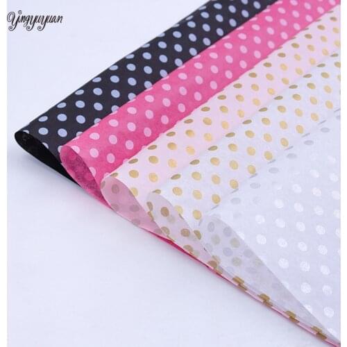 20pcs/ Pack Printed Dot 50*66cm Tissue Paper Flower Clothing Shirt Shoes Gift Packaging Craft Paper Roll Wine Wrapping Papers