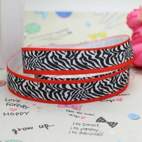 5/8 inch Free shipping Fold Over Elastic FOE zebra leopard printed ribbon headband diy decoration wholesale OEM B082
