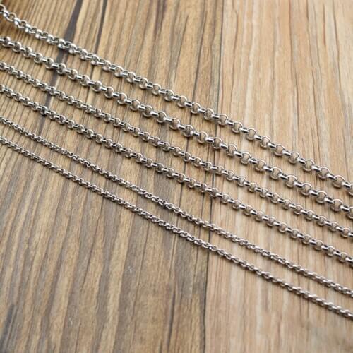5meters/lot Stainless Steel Rolo Chains for Jewelry Making,Steel Chain Necklace Bulk fit Necklace DIY Jewelry Accessories