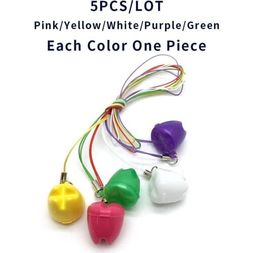 5pcs/bag Milk Teeth Box Baby Tooth Organizer Denture Box Storage Case Cup For Kids False Teeth Container Partial Small Colorful