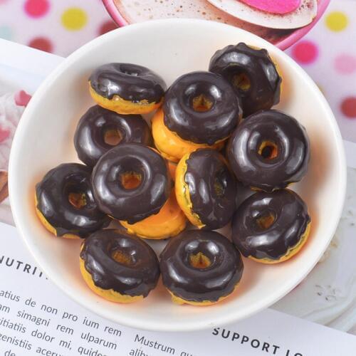 6pcs Slime Charms Resin Candy Donut Doughnut Beads Slime Bead Making Supplies For DIY Crafts Scrapbooking