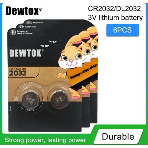 6pcs brand new battery for DURACELL DLCR2032 CR2032 ECR2032 GPCR2032 3v button cell coin batteries for watch computer