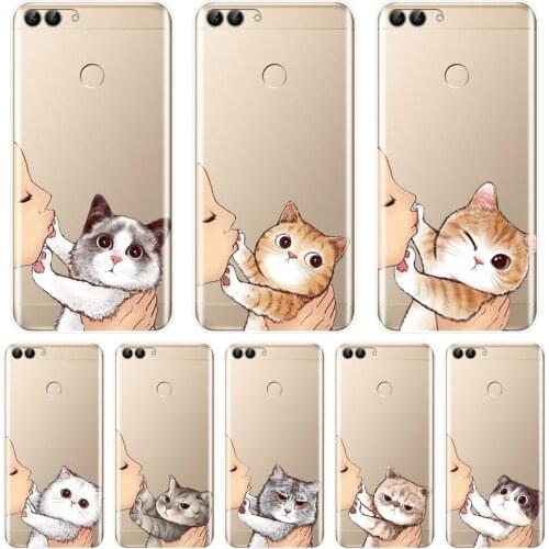 Case For Huawei P20 Pro P10 Plus P Smart P9 Lite Mini Kiss Cat Cute Cartoon Cover For Huawei P10 P20 P8 P9 Lite 2017 Phone Cases