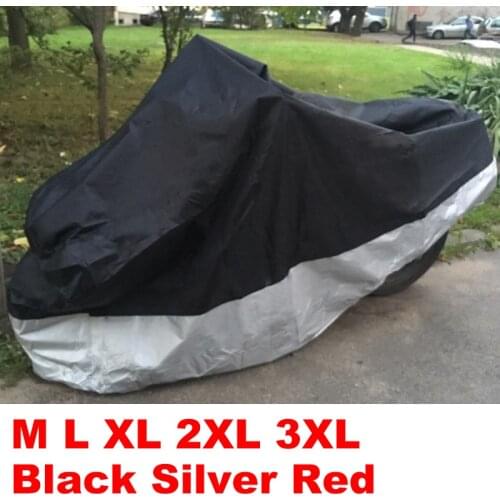 Black with Silver/Red/Green Motorcycle Cover Waterproof Outdoor UV/Dust Protector Rain Dustproof Cover for Motorcycle Scooter