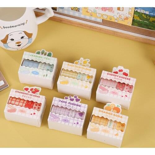 3 Rolls Washi Tape Set Taro Pudding Series Decoration Japanese Decorative Masking Tape for Arts Crafts Diy Scrapbooking Planners