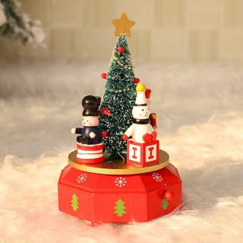 Wood Music Box Christmas Decoration Xmas Kids Toy Children Gift wooden christmas
