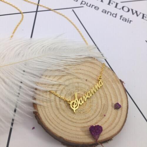 DIY Fashion Silver Color Accessories Wholesale Custom Variant Lettered Name Necklace Custom Name Chain