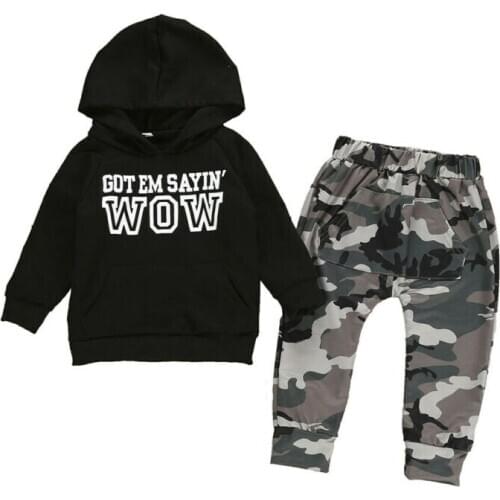 Toddler Boy Clothes For Newborn Kid Baby Boy Hooded Tops Sweatshirt Camouflage Pants Outfits Clothes