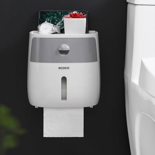 Double-Layer Tissue Box Shelf Bathroom Toilet Accessories Sets Household Free Punching Creative Cute Multi Function Waterproof