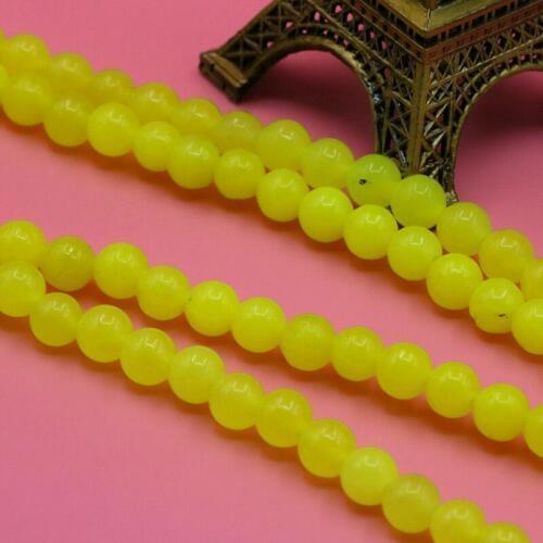 Fluorescent yellow chalcedony 6mm round loose beads DIY stone accessory fit women jewelry making bracelet necklace 15"