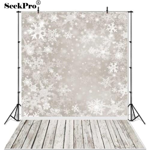Ready to ship Christmas Snow Flakes Wood Photographic Backgrounds Holiday Decoration Photography Studio Children Photo Backdrops