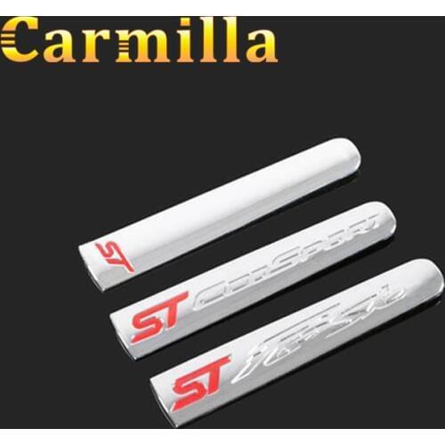 Carmilla ABS Chrome Trim Handbrake Paillette Decoration Cover Sticker For Ford Fiesta 2009 + Ecosport 2012-2017 Accessories