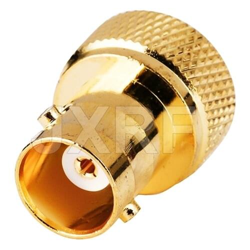 JXRF Coaxial Coax Adapter SMA Male Plug to BNC Female Jack Straight Gilded SMA to BNC Connector For Walkie talkie