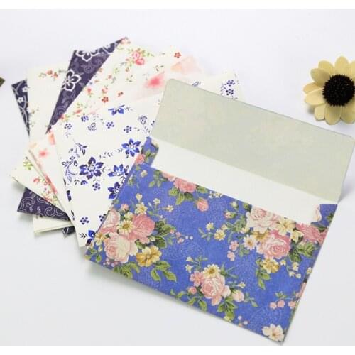 10pcs small floral envelope Pastoral elegant retro cherry blossom rose Chinese style B6 size Writing handmade