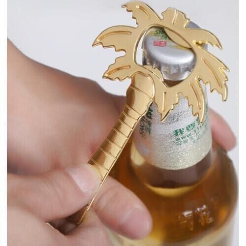 Kitchen Bar Tool Ocean Theme Wedding Favors Metallic Coconut Tree Beer Bottle Opener Marriage Gifts LX8559