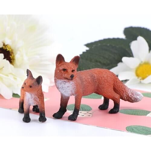 Mini Simulation Red Fox Models Home Garden Statues Ornaments Figurine Decoration For Forest Style Home Decor Accessories