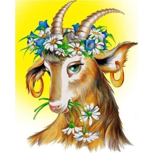Sheep mosaic embroidery craft goat diamond painting kits beads picture wall paper decor rhinestones drawing christmas gift new