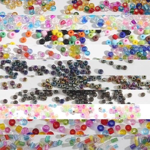 NiceBeads 300-1000Pcs Crystal Cream Metal Solid Mix Color 2 3 4mm Spacer Glass Seed Beads 15gFor Jewelry Making Accessories