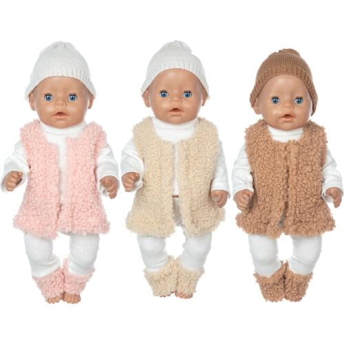 New Winter Jackets Suit Fit For 43cm Baby Doll 17 Inch Reborn Bebe Doll Clothes
