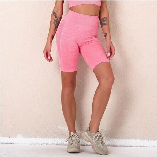 New style High waist seamless leggings gym shorts fitness yoga short scrunch sports yoga shorts spandex pink short pants