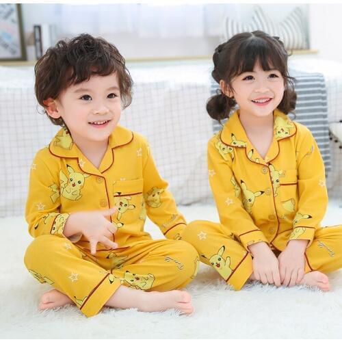 2020 autumn Cartoon Kids Pyjamas For Girls Sleepwear Children Pajamas Set Cotton Kids Outfits Homewear 8 10 Years Pijamas Boys