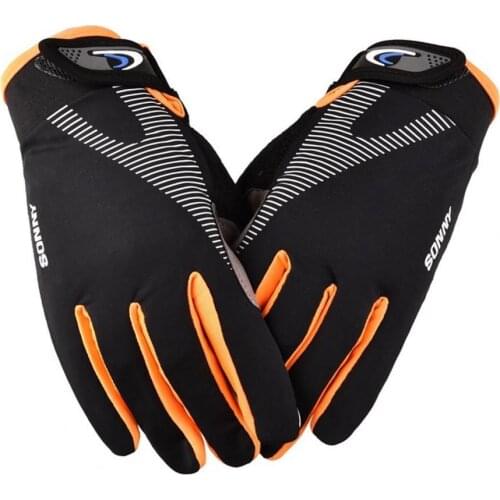 1 Pair Full Finger Gloves Breathable Touch Screen Ice Silk Antiskid Cycling Gloves for Climbing Outdoor Sports Travel Full Fing