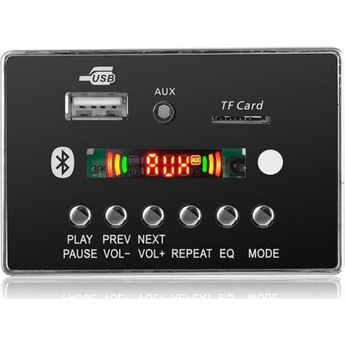 12V MP3 Decoder Board Module Bluetooth 5.0 USB Music MP3 Player WMA WAV Support Recording TF Card USB FM Remote Board Module