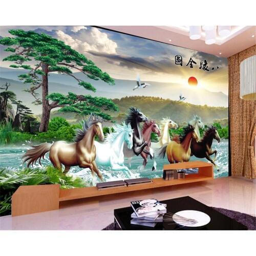 Custom wallpaper 3D mural Huangshan welcoming Song Bajun full picture living room TV background wall papers home decor wallpaper