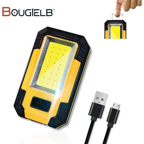 Portable COB Work Light USB Rechargeable Built-in Battery Magnetic hook Torch Power Bank Flashlight with camping/Car Repair