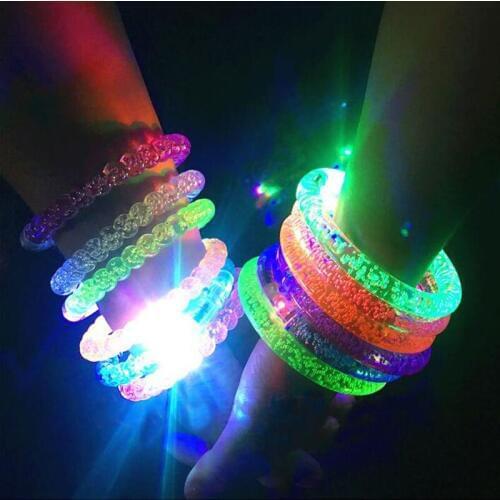 Multicolor LED Flashing Bracelet Light Up Acrylic Bangle for Party Bar Halloween Chiristmas Decoration Hot Dance Gift ZA3380