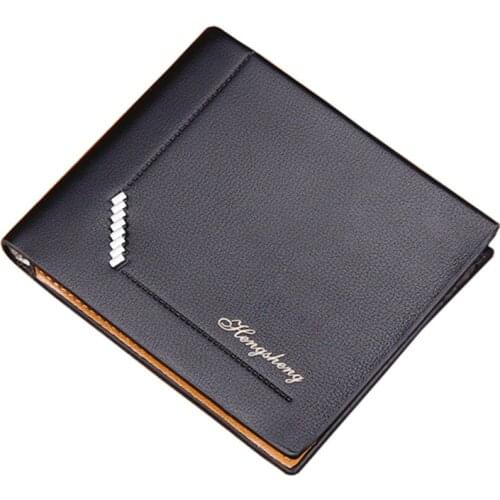 RFID Anti-theft Men Male Fashion PU Leather Short Bifold Wallet And Purse Business Credit Bank ID Card Case Holder