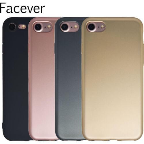 Simple 4.7 inch Phone Case For Apple iPhone 7 Luxurious Metallic Finish Soft Silicone Protective Phone Bag Case Cover