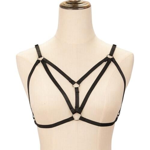 Christmas Clothing Pentagram Harness Women Cage Bra Body Bondage Harness Catsuit Sexy Gothic Custom Witchy Liga Exotic Crop Top