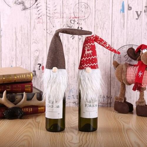 Creative Christmas Decoration Products Forestman Christmas Red Wine Bottle Gift Bag Table Printed Wine Cover Bag