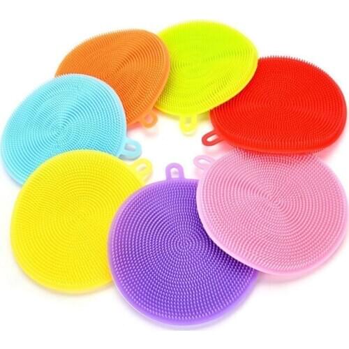 Silicone Dish Brush Towel Scrubber for Sponge Kitchen Dish Wash Makeup Brush Washing Body Face Washer Non Sick All Purpose
