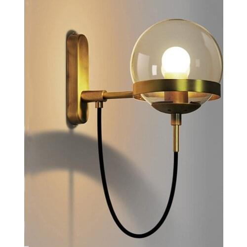 Nordic Wall Lamps Modern Sconce Wall Light Fixture Stairway LED Light In Post-modern Rustic Antique Edison Glass Spherical Shape