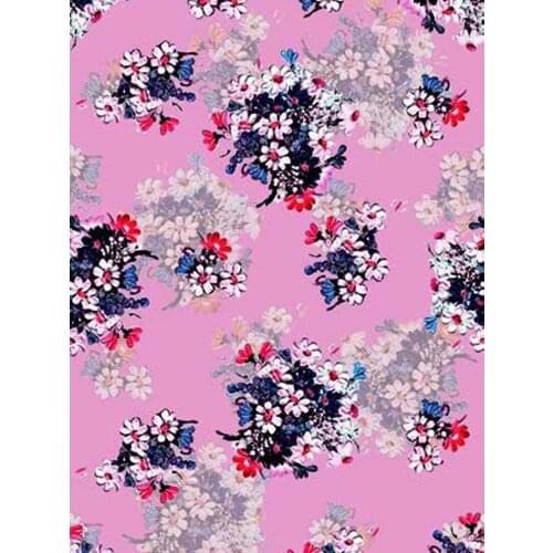 High 97% silk stretch flower prints silk satin fabric for dress shirt clothes scarf fabric 19mm Chinese style wedding cheongsam