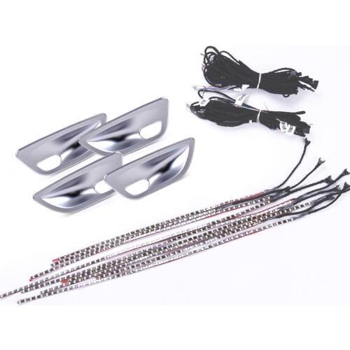 2 Colors Interior Led Ambient Atmosphere Lamp Light Stripes with Silver Door bowl for BMW 5 SERIES F10/F11 13-17