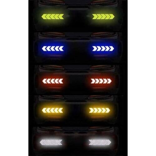 2021 New 10Pcs Car Arrow Reflective Stickers Safety Warning Reflector Decorative Strips Universal Exterior Accessories