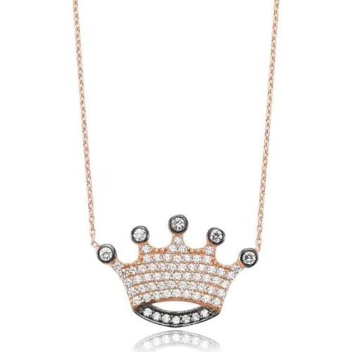 Tevuli 925 Sterling Silver Queen Crown Lady Necklace
