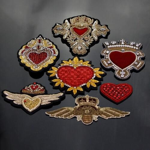 High quality classic handmade DIY fashion Heart Indian silk clothes shoes bag high-grade silk India patch