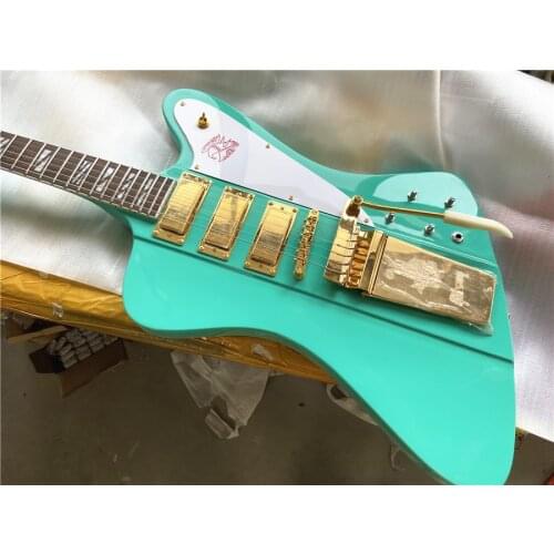 High quality custom version of Apple Green Electric Guitar with gold accessories vibrato can be customized free of shipping