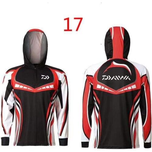 Summer Hoodie Sunscreen Daiwa Fishing Clothing Men Thin Outdoor Breathable Anti-UV Anti-mosquito Fishing Jerseys
