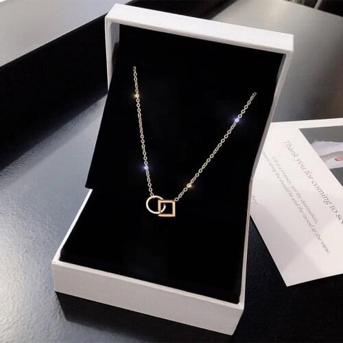 Necklace Female Fashion Classic Simple Geometric Titanium Steel Necklace Trend Individuality All-match Clavicle Chain Necklace