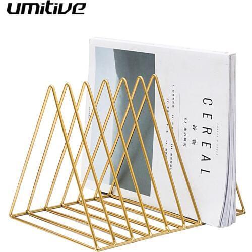 Umitive1pcs 9 Grid File Storage Book Shelf Bookbends Desktop Magazine Holder Iron File Holder Office Storage Book Stand Organize