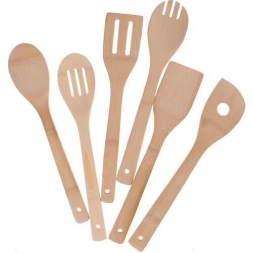 1pc Kitchen Spoon Spatula Mixing Professional Lovely Bamboo Utensil Wooden Cooking Tools