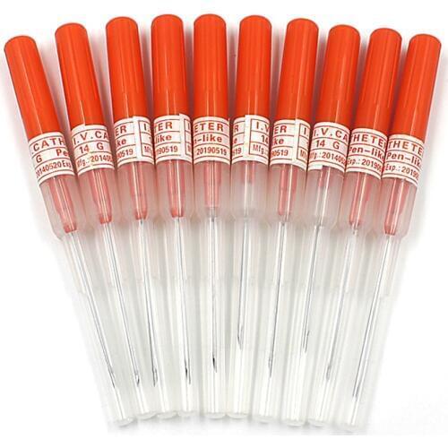 10 PCS Pro Sterilized Body tattoo Gauge Steel Catheter Piercing Needles Supply I.V Catheter 14G Gauge sewing needles 10 pcs/lot