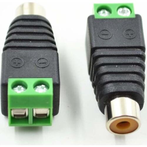 100pcs AV Connector Lotus Female RCA Cable Adapter Audio And Video Plug Audio Cable Connector D05 Free Welding Screw